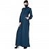 Casual abaya with Pin tucks- Dark Teal